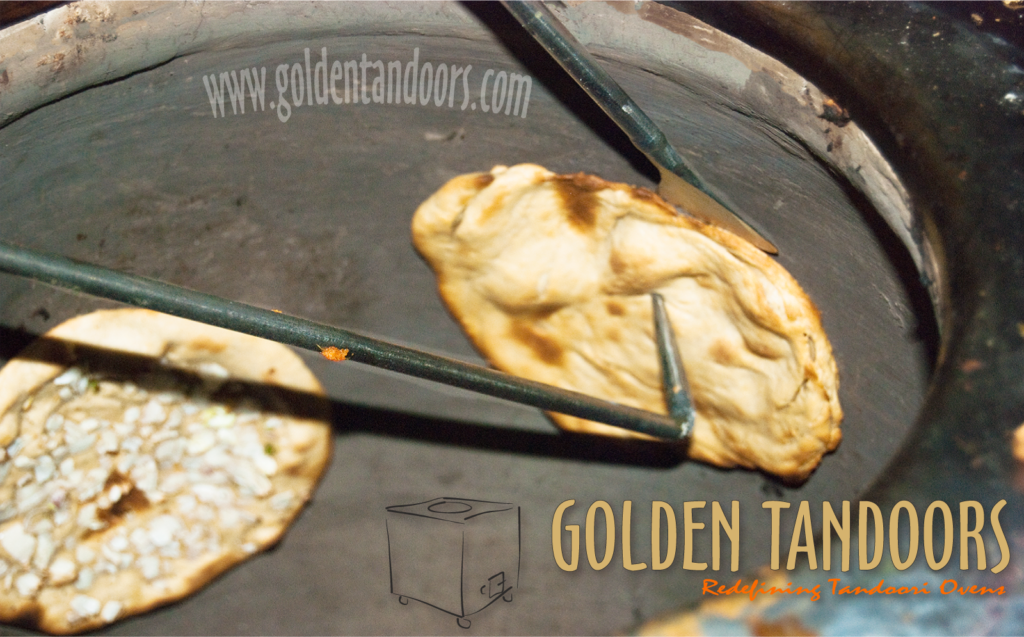 Removing bread from tandoor skewer set